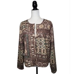 Tribal Jeans Women's Jacket Size L Front Hook & Loop Closure